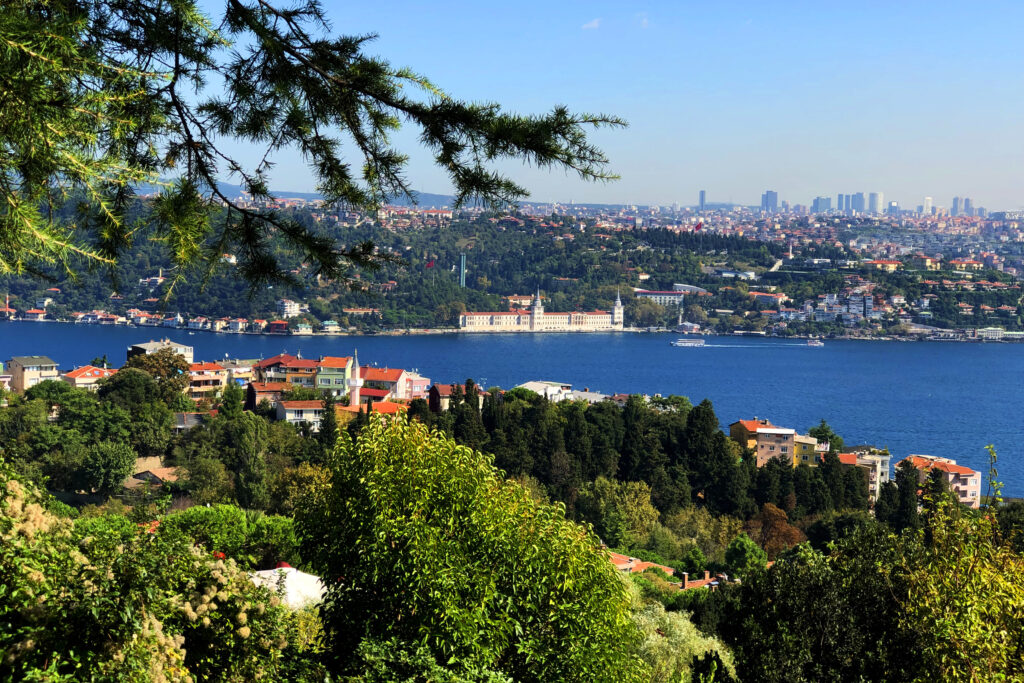 High,Angle,View,Of,The,Bosphorus,From,Ulus,Park,In