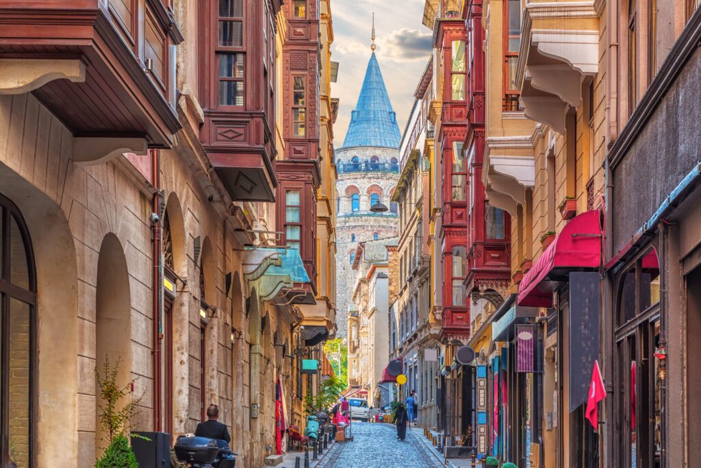 The,Walls,Of,The,Narrow,Turkish,Street,By,The,Galata